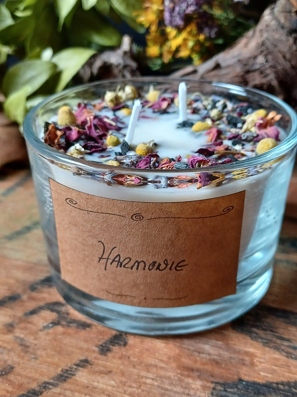 "Harmonie" Votivkerze groß / Kräutermagie / Kerzenmagie / Kräuterkerzen